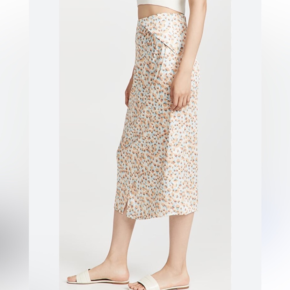 Vince Size 4 Womens Skirt Carnation Asymmetric Cascade Draped Midi A Line
